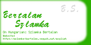 bertalan szlamka business card